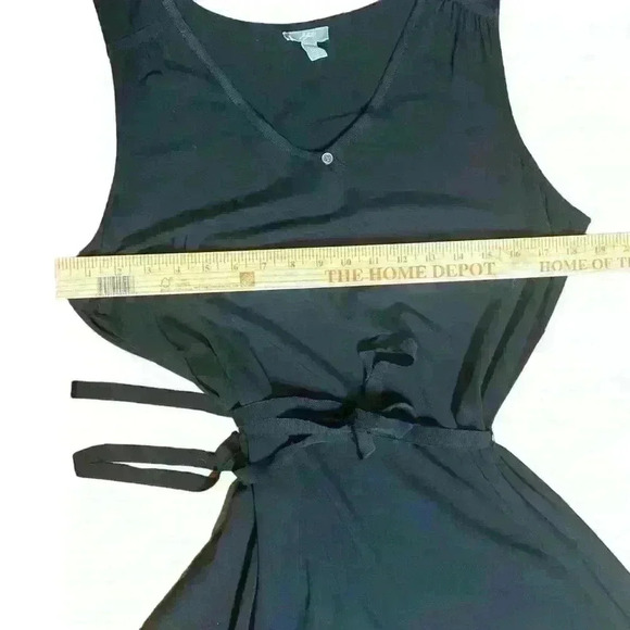 J Jill Midi Sleeveless V Neck Tie Waist Size L. Black. Casual Spring - Picture 9 of 10
